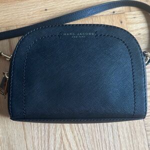 Marc Jacobs Black Crossbody Bag with Gold Accents